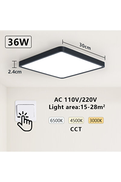 Choice مصباح سقف LED ذكي MARPOU أسود اللون مع تطبيق خشبي للتحكم الصوتي وجهاز التحكم عن بعد Alexa/Google