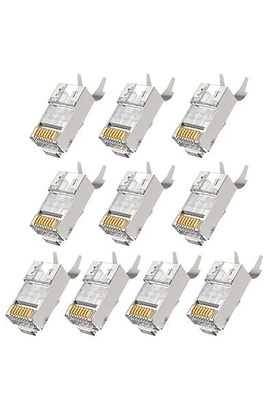 Ninth World 10 قطع 10/50/100 قطعة موصل RJ45 Cat6a Cat7 موصل RJ45 محمي بموصلات شبكة FTP 8P8C