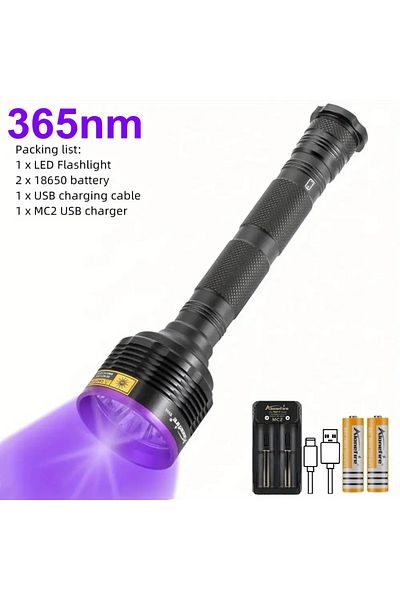 Choice 18650 Black 365nm 30w 6x365nm Led Blacklight Uv Flashlight Money Ore Pet Stains Invisible Ink Scorpi