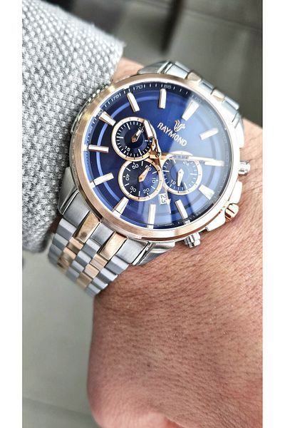 Raymond Rym-81054 Raymond Men's Wristwatch - Stainless Steel - 2 Year Warranty