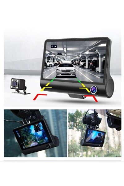 EXVOL Araç Içi Kamerası 3 Kameralı 1080p Hd 4.1 Inc Ekranlı Araç Iç Yol Park ...