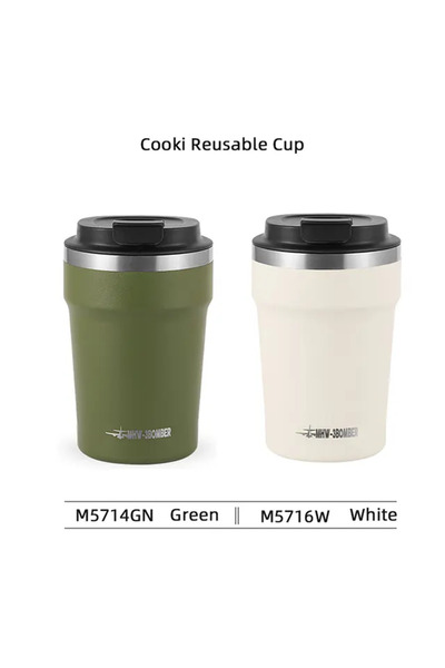 Choice Green and White MHW-3BOMBER 360ML Stainless Steel Coffee Tumbler Portable Double Wall Thermal Mugs f