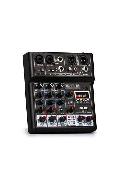 TKL black TKL KS-4 Mixer Profissional 48V Phantom Power DSP Bluetooth USB Mixing Console Desempenho