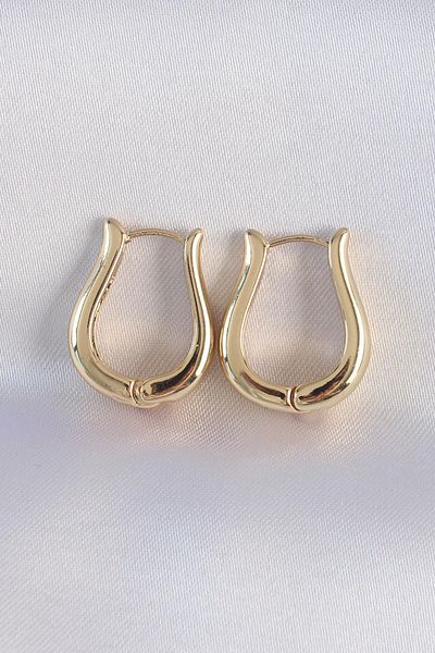 Ürün Evim Brass Gold Color Hollow Rose Earrings
