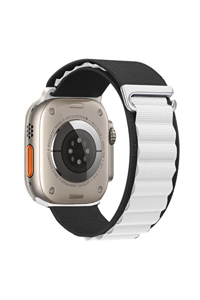 Choice سوار ساعة أبيض وأسود من نوع Alpine Loop، متوفر بأحجام 42 مم، 44 مم، 45...