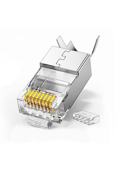 Ninth World 10 قطع 10/50/100 قطعة موصل RJ45 Cat6a Cat7 موصل RJ45 محمي بموصلات شبكة FTP 8P8C
