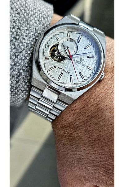 Raymond Rym-250424 Raymond Automatic Men's Wrist Watch- 2 Years Warranty - Stainless Steel