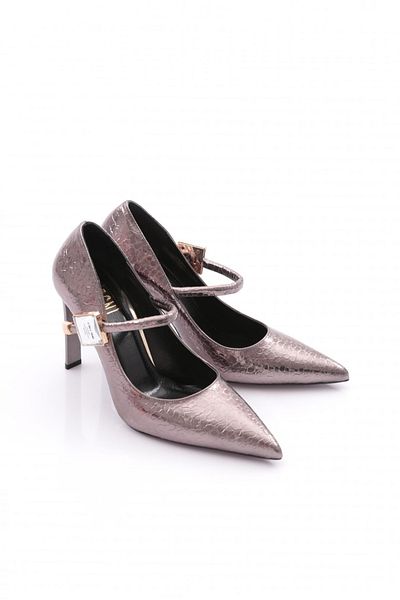 DGN Pantofi cu toc pentru femei Crocodile Platinum - 66962859
