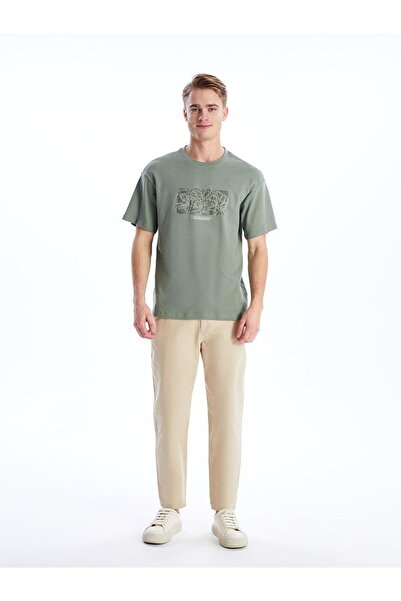 LC Waikiki Ανδρικό μπλουζάκι από χτενισμένο βαμβακερό κοντό μανίκι με λαιμόκοψη