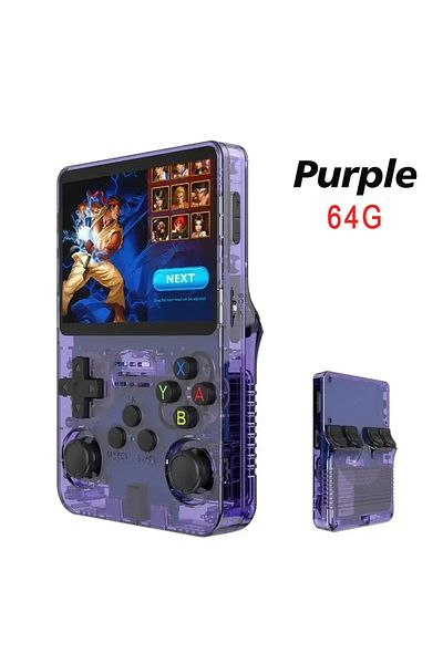 yydzkj 64g Purple R36s New Handheld Game Console Open Source Linux 3.5-inch Ips Screen Handheld 128gb Vid