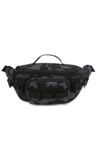 Choice حقيبة صيد السمك باللون الأسود المموهة، حقيبة ظهر للخصر والصدر، حقيبة ظ...