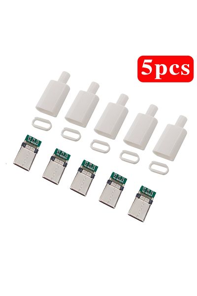 Choice White Connector 5 10pcs Type C Usb3.1 3a Fast Charging Usb Connectors Male Jack Tail Plug Electric T