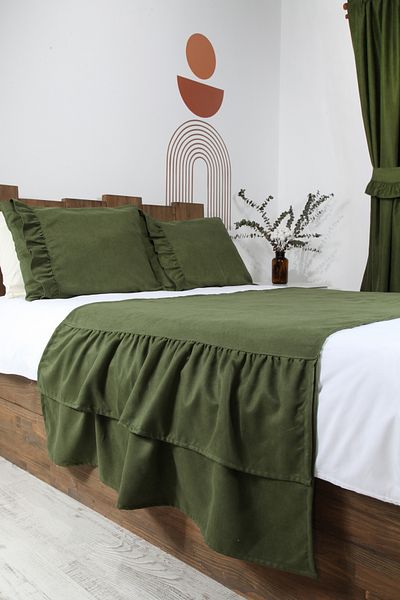 cotton maison Poly Bed Runner Set Frilly 80X240 cm