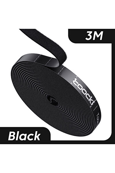 Choice منظم كابلات Toocki من 3M باللون الأسود، منظم كابلات قابل للتمزيق، أربط...