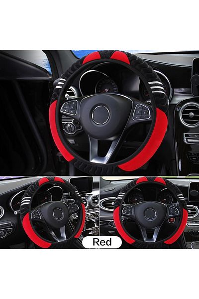 Choice Red Car Steering Wheel Cover Plush Little Monster Elastic Warm Anti-slip Wheel Cover Car Styling Car