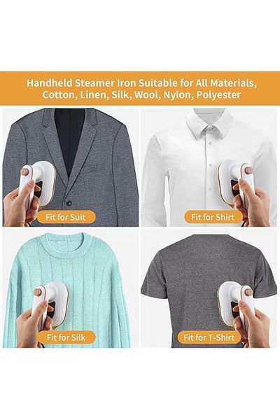 COOYA Mini Handheld Iron, 180° Rotatable, Sharp Corner Design, Suitable for Home, Business Travel, White