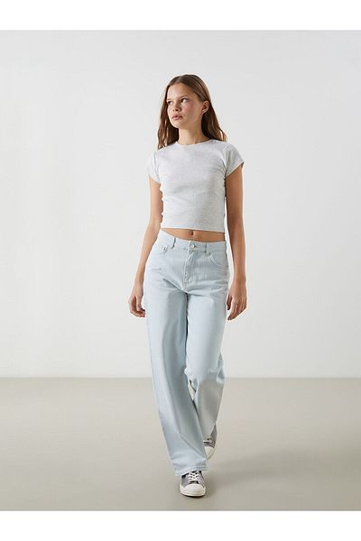 LC Waikiki Pantaloni de damă în jean Wideleg