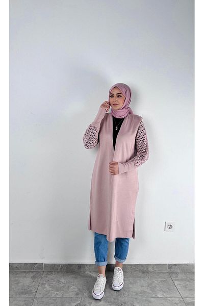 SOFT Shoulder Pad looking sleeves Lace-Like Knit cardigan