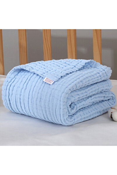 Choice بطانية قماط زرقاء للأطفال حديثي الولادة من الموسلين للأطفال الأولاد وا...