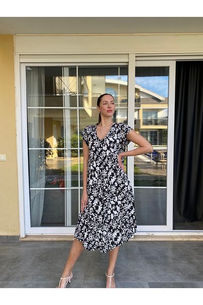 PİJAMORE Postura subțire Femei Mărimea 38-46 Rochie de vară sezonieră din viscoză Boem Vintage Patchwork