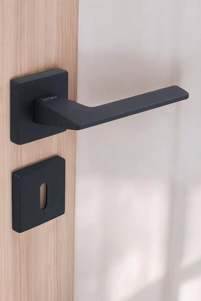 evnepa Siyah Kapı Kolu Oda Rozetli Via