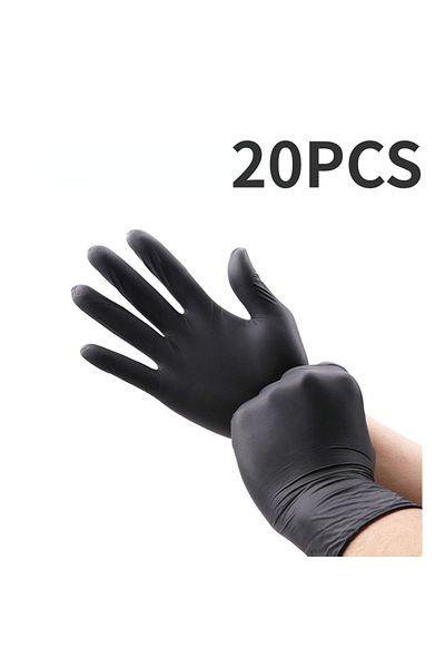 Choice L 20PCS black gloves 100Pack Housework Strong Black Disposable Nitrile Gloves PVC Latex Free AntiSta