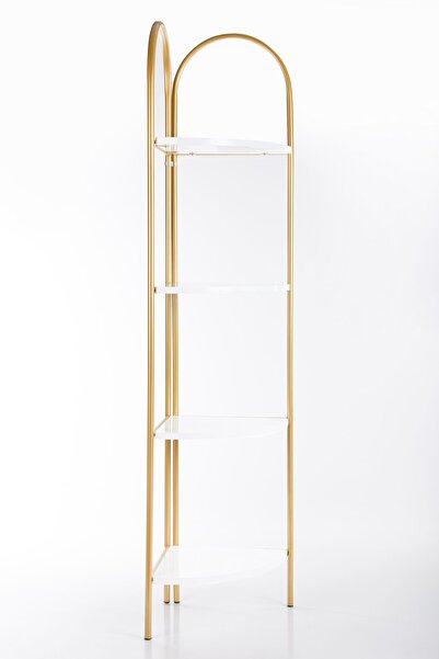 Fec Reklam ARTEMİS DEKORATİF METAL MOBİLYA GOLD 4 KATLI KİTAPLIK