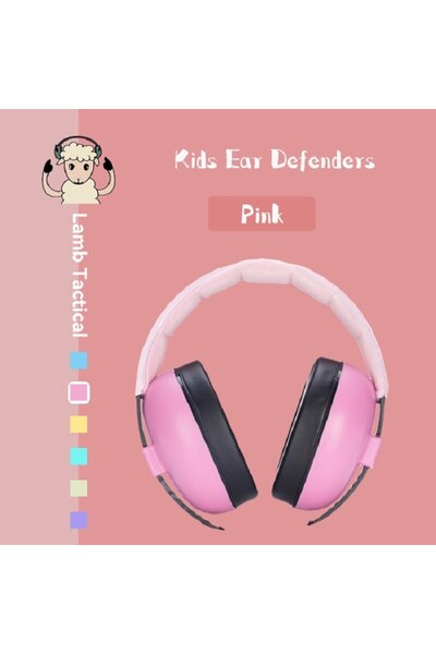 Choice سدادات أذن للأطفال وردية اللون من القطيفة مضادة للضوضاء لحماية أذن الأ...