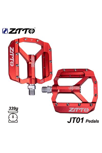 ZTTO JT01 Red ZTTO MTB Cycling Pedals DU Sealed Bearing Ultralight Aluminum Alloy Footboard Anti-Slip Bic