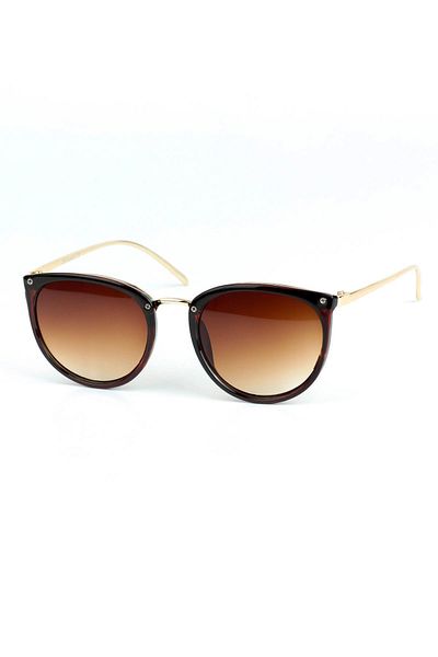 Di Caprio Women's Brown Uv400 Protected Oval Model Sunglasses