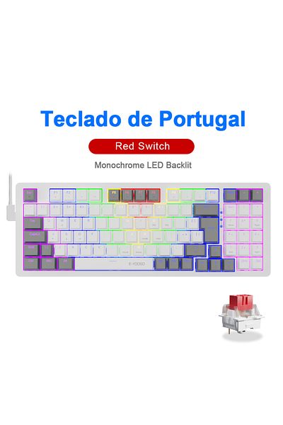 Choice Z94-WG-PT E-YOOSO Z94 USB Mechanical Gaming Keyboard Wired Monochrome LED Backlit Blue Red Switch 94