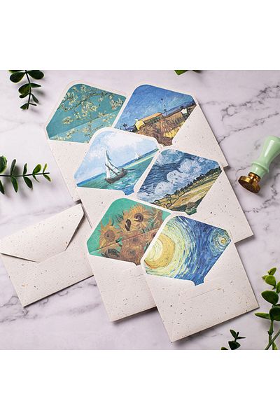 Choice 10pc 9.8X7.8CM 10pc/lot 9.8X7.8CM Vintage Envelopes Classic Van Gogh Oil Painting And Plant Artistic