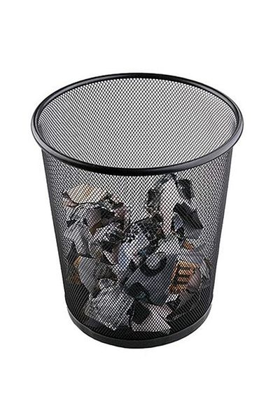 AKDC 3-Pack Round Black Metal Mesh Wastebasket, Trash Bin for Kitchen, Bathroom, Office