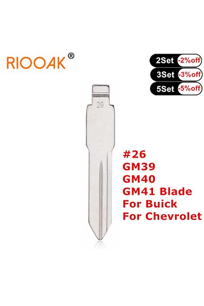 Choice 10pcs Uncut Metal #26 Gm39 Gm40 Gm41 Remote Car Key Blade For Buick Chevrolet Pontiac Hummer For ...