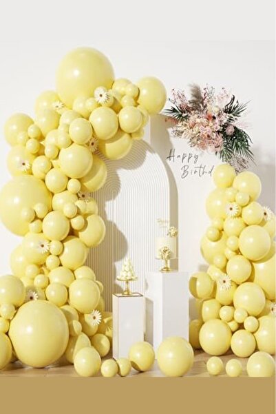BeySüS Sarı Makaron Balon 20 Adet 12inç