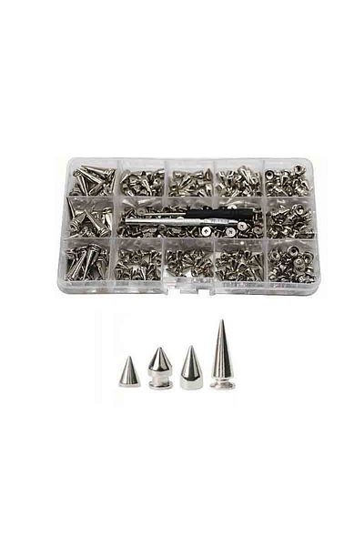 Choice 180 Sets Silver 180/80 Sets Punk Rivet Screw Back Studs And Spikes Kit With Tools Leather Craft Bull
