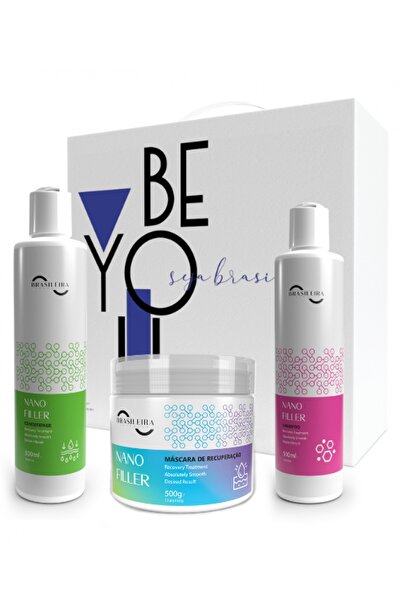 BRASILEIRA مجموعة العناية للشعر المعالج بالبروتين والكيراتين نانو فيلر من برازيليرا