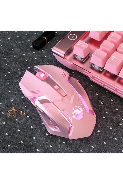 Choice ماوس ألعاب سلكي لاسلكي مريح مزود بـ 6 أزرار LED بدقة 2400 نقطة في البوصة مع منفذ USB K3