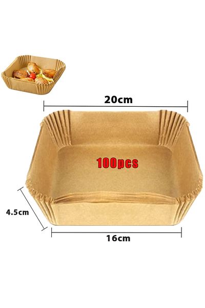 Choice Brown 100Pc-16cm pro 50/100Pcs Air Fryer Disposable Paper Non-Stick Airfryer Baking Papers Round Air