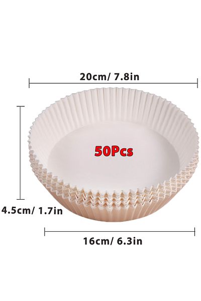 Choice White 50Pcs-16cm 50/100Pcs Air Fryer Disposable Paper Non-Stick Airfryer Baking Papers Round Air-Fry