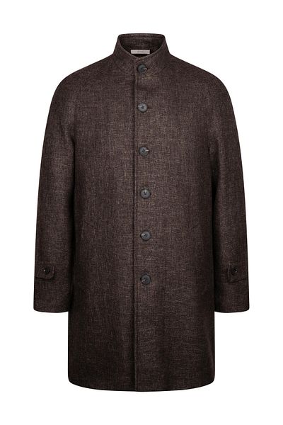 Hatemoğlu Brown Regular Fit Judge Collar Woolen Cashmere Coat