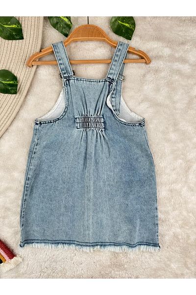 Minizade Denim Gilet Girls/Kids Dress with Roller Skates Bag