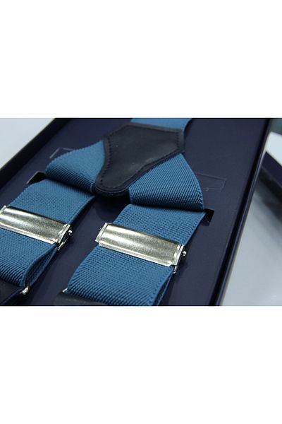 Elegante Cravatte Индиго сини карирани тиранти