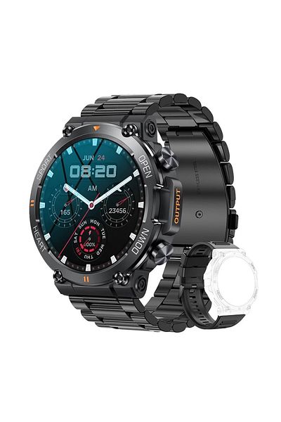 Choice Steel Black MEVADEN 1.39 Inch HD Bluetooth Call Smart Watch Men Sports Fitness Tracker Heart Monitor