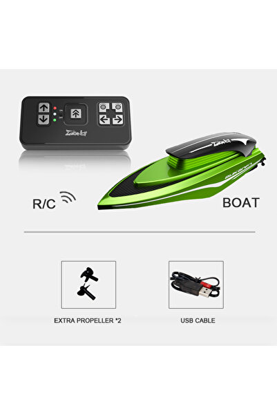 Choice قوارب سباق صغيرة خضراء 1 عالية السرعة تعمل بالتحكم عن بعد مع إضاءة LED...