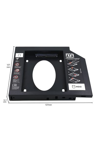 Choice 12.7mm Plastic TISHRIC Aluminum 2nd Second Hdd Caddy 9.5mm 12.7mm Optibay SATA 3.0 2.5'' SSD DVD CD
