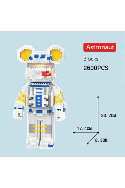 hairun E Violence Bear Building Block Toy Height Lovely Particles Diy Assembly Painting Bear 3d Model Chil.