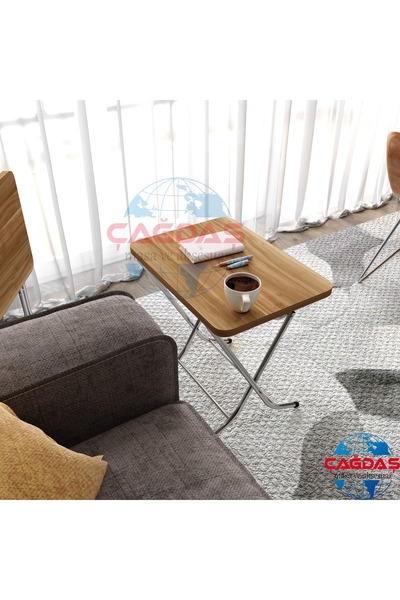 Avenza living Avenza Katlanabilir Zigon 4'lü Sehpa Takım Paslanmaz Gri Metal ...