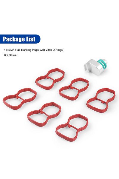 Choice Intake Manifold Swirl Flap Blanking Plug + Gasket Set Kit for BMW N57N N57Z 3.0d