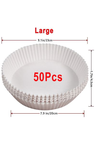 Choice White 50Pcs 20cm 50/100Pcs Air Fryer Disposable Paper Non-Stick Airfryer Baking Papers Round Air-Fry